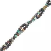 3x2mm gemstone flat round faceted beads - Turquoise x39cm