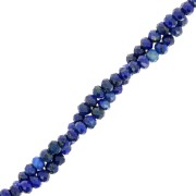 3x2mm gemstone flat round faceted beads - Lapis lazuli x39cm