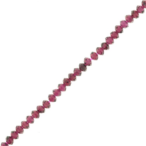 3x2mm gemstone flat round faceted beads - Garnet x39cm