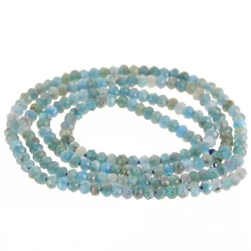 3x2mm gemstone flat round faceted beads - Apatite x39cm