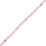 3x2mm gemstone flat round faceted beads - Morganite x39cm