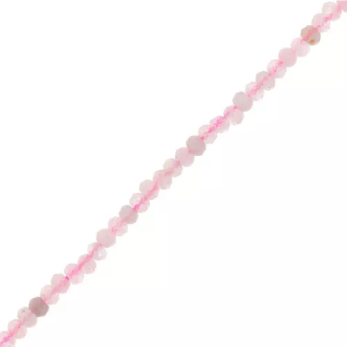3x2mm gemstone flat round faceted beads - Morganite x39cm