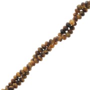 3x2mm gemstone flat round faceted beads - Tiger Eye x39cm