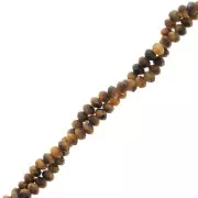 3x2mm gemstone flat round faceted beads - Tiger Eye x39cm