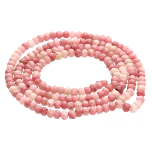 3x2mm gemstone flat round faceted beads - Rhodonite x39cm