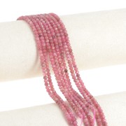 3x2mm gemstone flat round faceted beads - Rhodonite x39cm