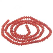 Round beads flattened faceted 3.5x2 mm gemstone - Carnelian x39cm|raw }}