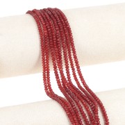 Round beads flattened faceted 3.5x2 mm gemstone - Carnelian x39cm