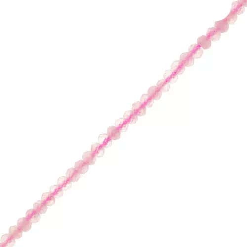 3x2mm gemstone flat round faceted beads - Rose Quartz x39cm