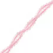 3x2mm gemstone flat round faceted beads - Rose Quartz x39cm