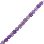 4.5x4.5mm Faceted cube gemstone beads - Amethyst x10