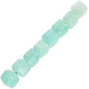 Faceted cube 4x4 mm gemstone beads - Amazonite x10|raw }}
