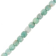 5x5mm gemstone Faceted cube beads - Amazonite x10