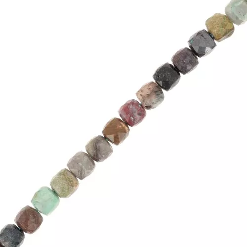 4.5x4.5mm Faceted cube gemstone beads - Turquoise x10