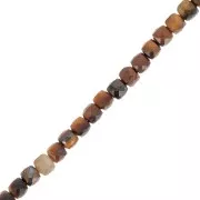 4x4mm Faceted cube gemstone beads - Tiger Eye x10