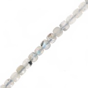 4.5x4.5mm Faceted cube gemstone beads - Labradorite x10