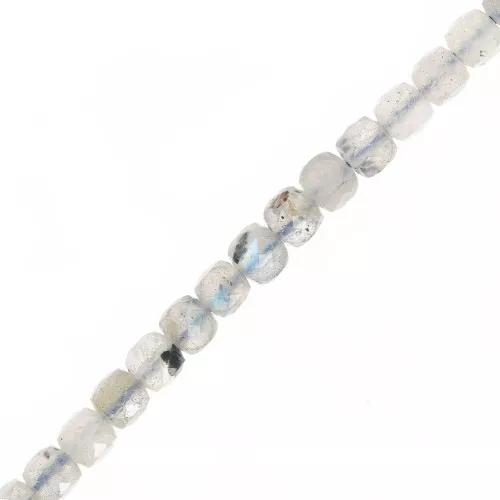 4.5x4.5mm Faceted cube gemstone beads - Labradorite x10