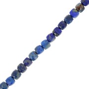 4x4mm Faceted cube gemstone beads - Lapis lazuli x10