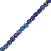4x4mm Faceted cube gemstone beads - Lapis lazuli x10