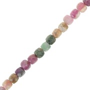 4x4mm gemstone Faceted cube beads - Tourmaline x10