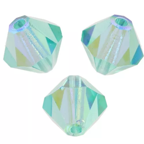 3mm Preciosa Crystal Bicones - MC Bead Rondell - Caribbean Sea AB x30