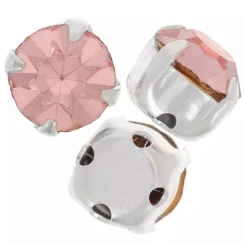 Chatons montés 6mm Light Rose x5