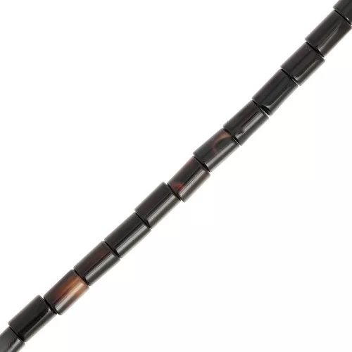 5x3.5mm Gemstone Tube Beads - Black Agate x38cm
