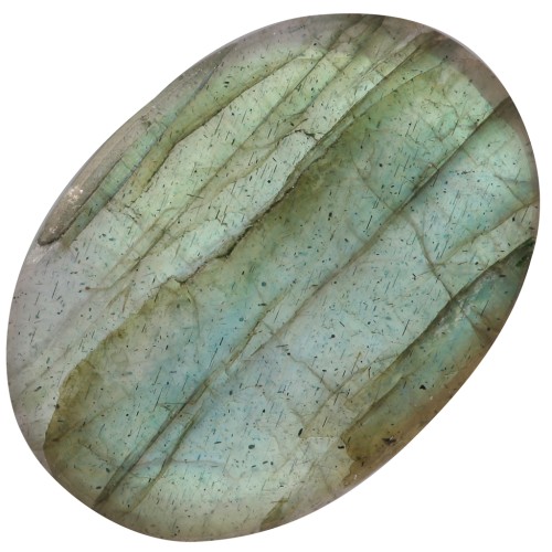 14x10mm Flat oval gemstone cabochon - puck - Labradorite x1
