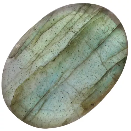 14x10mm Flat oval gemstone cabochon - puck - Labradorite x1