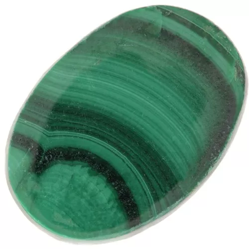 14x10mm Flat oval gemstone cabochon - puck - Malachite x1