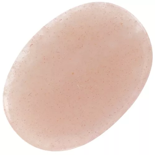 14x10mm Flat oval gemstone cabochon - puck - Rose Moonstone mix x1