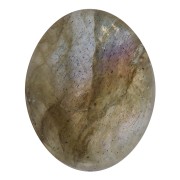 10x8mm Flat oval gemstone cabochon - puck - Labradorite x1