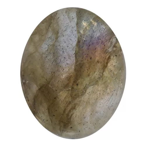 10x8mm Flat oval gemstone cabochon - puck - Labradorite x1