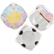 Chatons montés 6mm Crystal AB x5