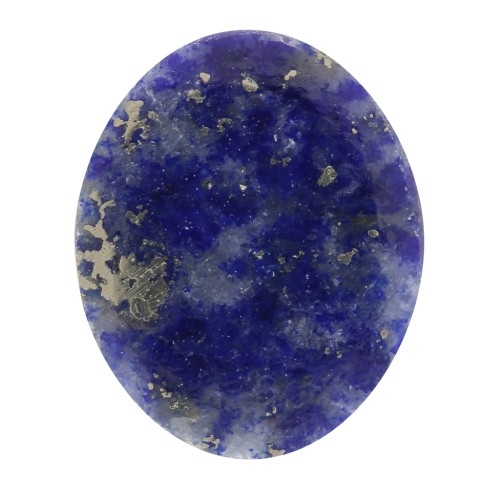 10x8mm Flat oval gemstone cabochon - puck - Lapis lazuli x1