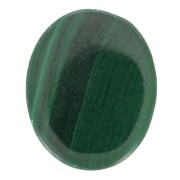 10x8mm Flat oval gemstone cabochon - puck - Malachite x1