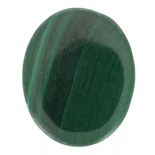 10x8mm Flat oval gemstone cabochon - puck - Malachite x1