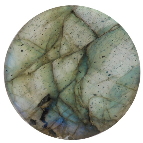 12mm gemstone flat round Cabochon - puck - Labradorite x1