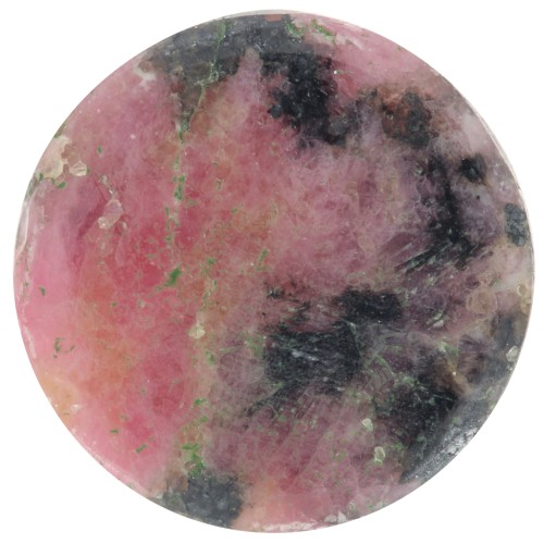 12mm Flat round Cabochon - puck - gemstone - Rhodonite x1