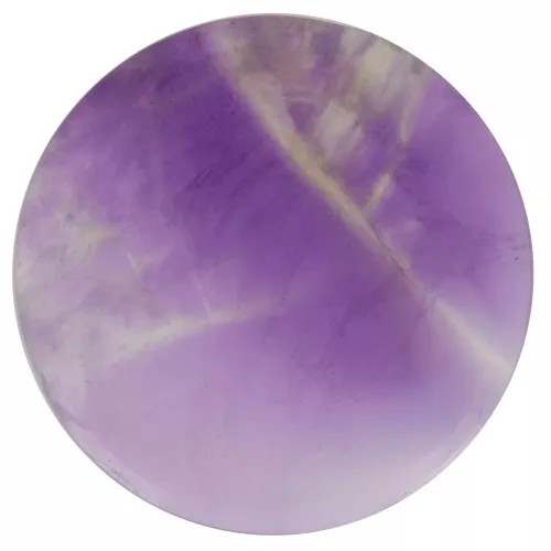 12mm gemstone flat round Cabochon - puck - Amethyst x1