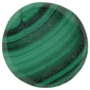 12mm gemstone flat round Cabochon - puck - Malachite x1