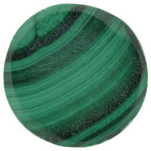 12mm gemstone flat round Cabochon - puck - Malachite x1