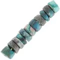 Heishi beads faceted rondelles - gemstone 6x2.5 mm - Chrysocolla x20