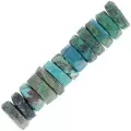 Heishi beads faceted rondelles - gemstone 6x2.5 mm - Chrysocolla x20