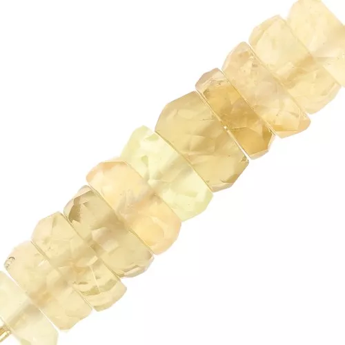 Heishi beads faceted rondelles - gemstone 6x2 mm - Citrine x20