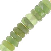 Heishi beads faceted rondelles - gemstone 5.5x2 mm - Serpentine x20