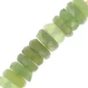 Heishi beads faceted rondelles - gemstone 5.5x2 mm - Serpentine x20