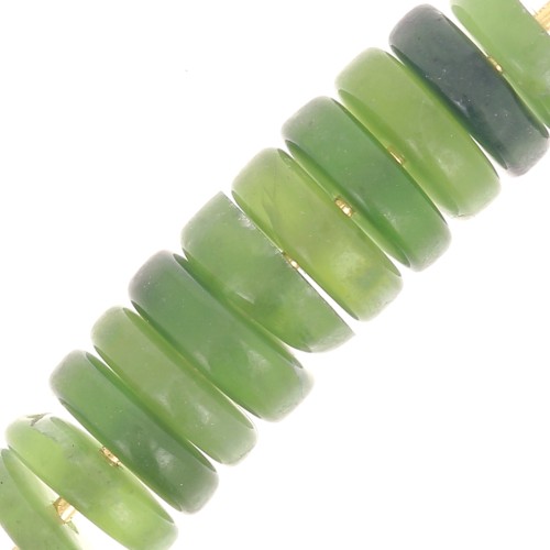 Heishi gemstone beads 6x2 mm - Serpentine x20
