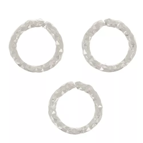 5.5x0.9mm 925 Sterling Silver Diamond effect open jump Ring x10