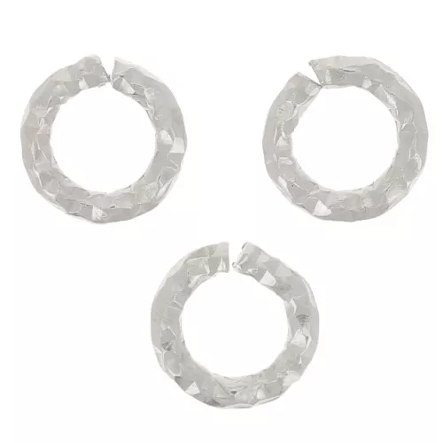 4.5x0.9mm 925 Sterling Silver Diamond effect open jump Ring x10